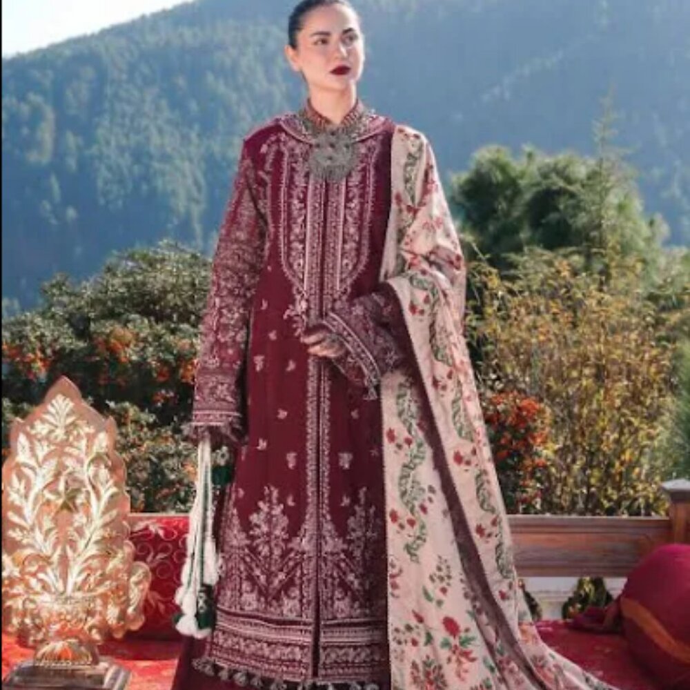 Hussain Rehar Winter Shawl ’24 – “Zaran” | Size L | Brand New